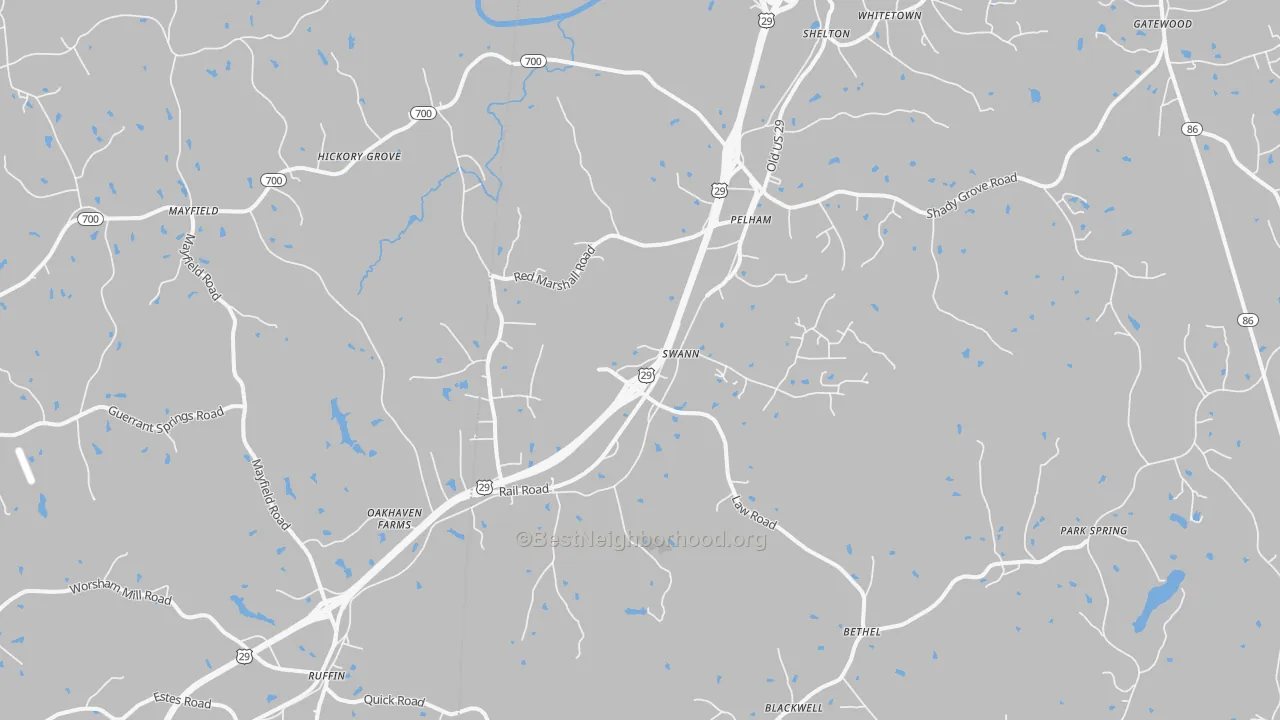 Transit Grade map of Pelham, NC