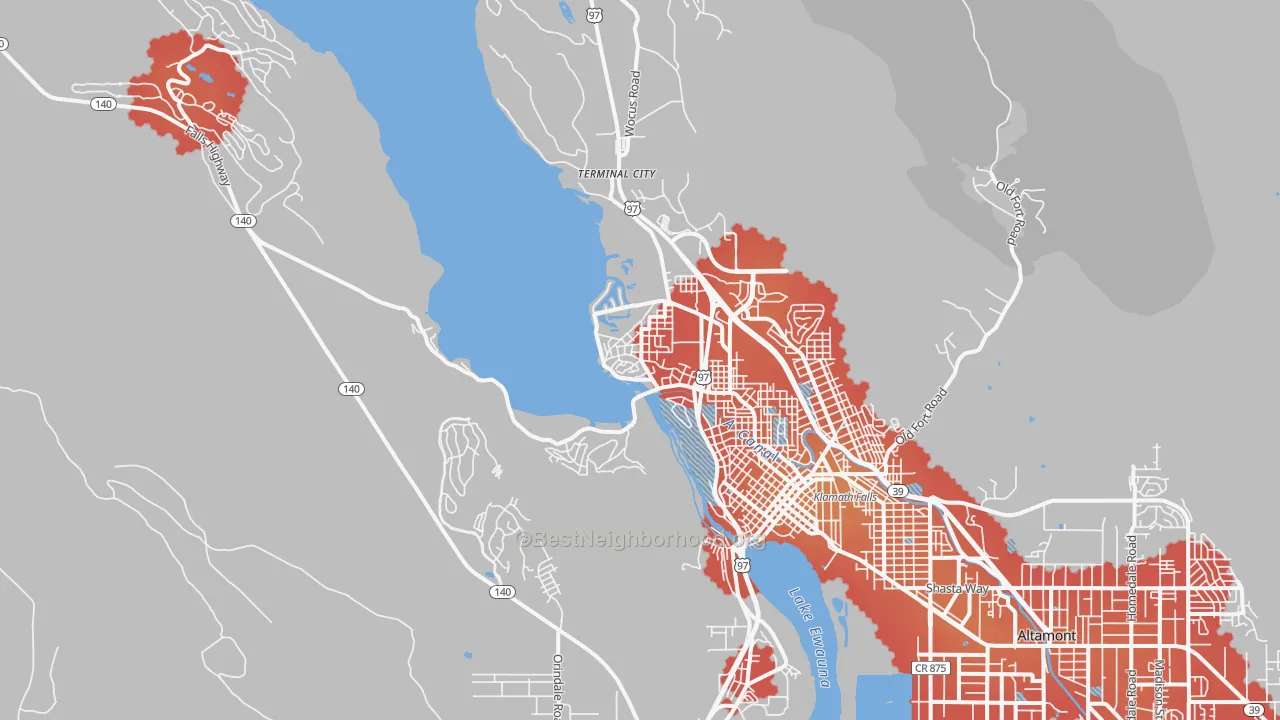 Transit Grade map of Pelican City, OR