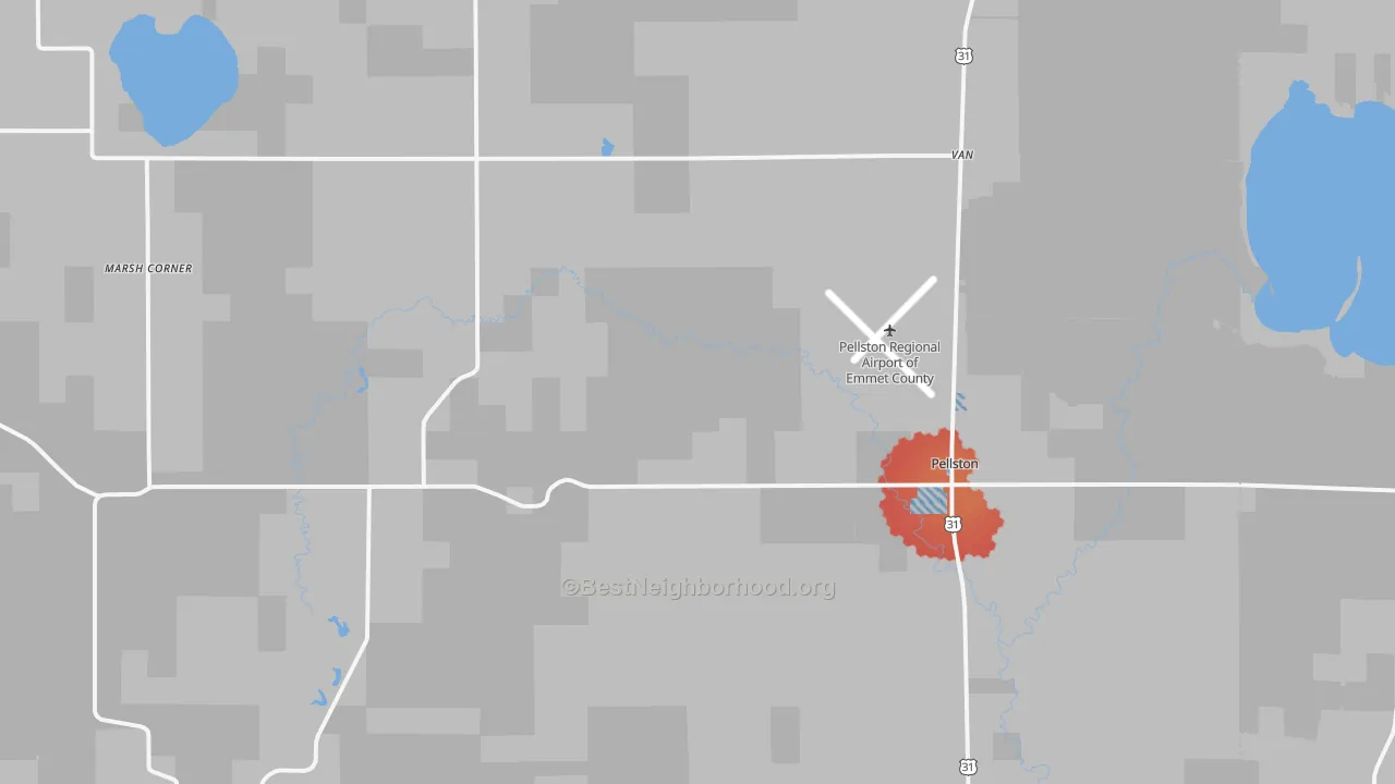Transit Grade map of Pellston, MI