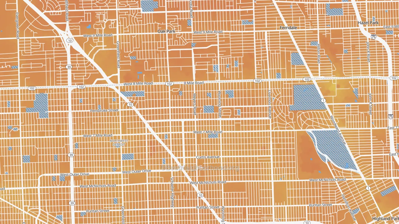 Transit Grade map of Pembroke, Detroit, MI