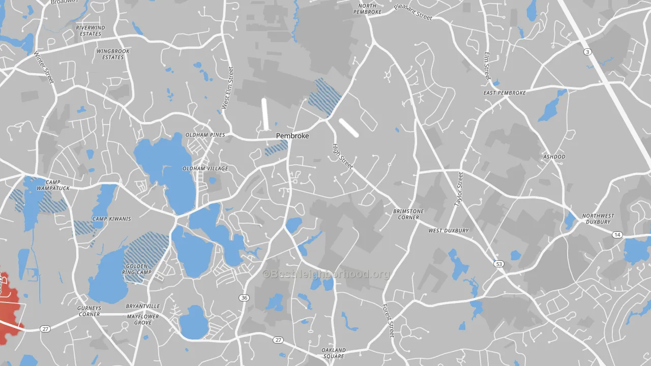 Transit Grade map of Pembroke, MA