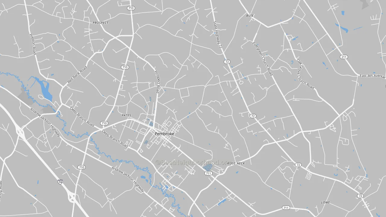 Transit Grade map of Pembroke, NC