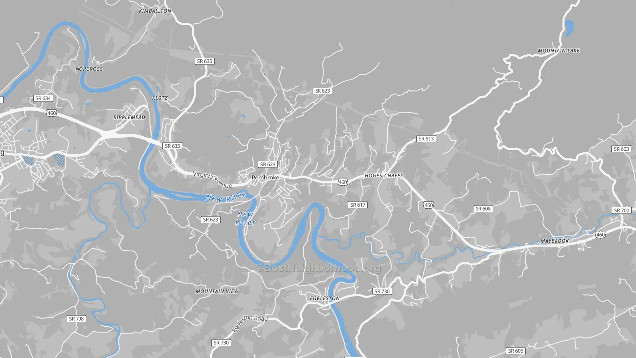 Transit Grade map of Pembroke, VA