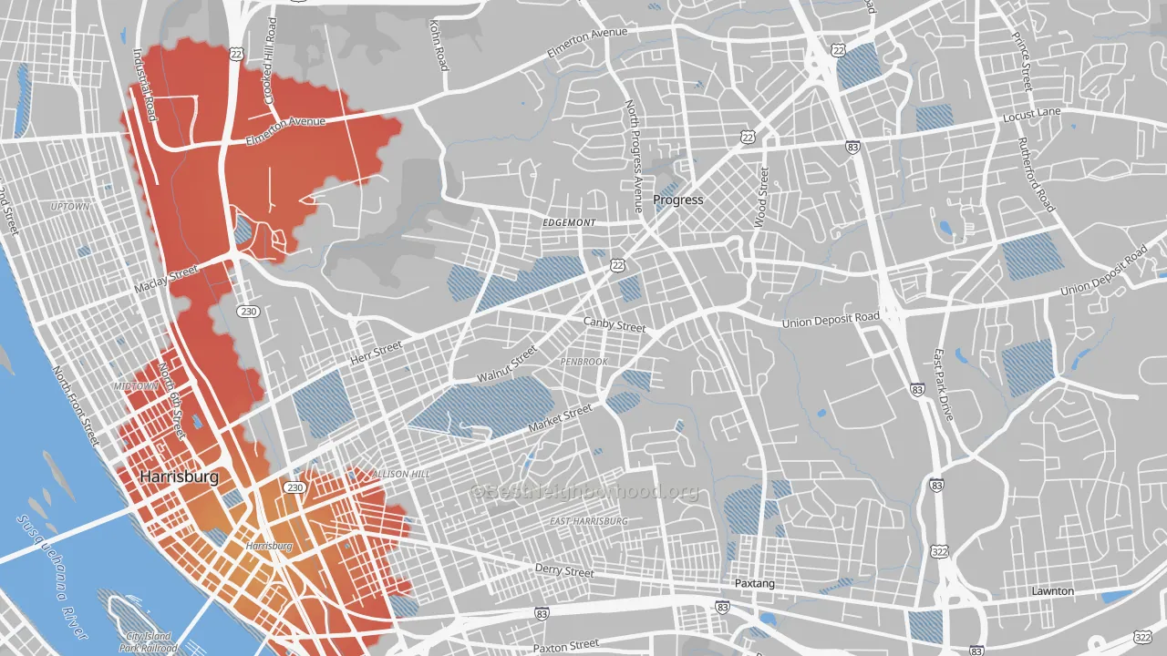 Transit Grade map of Penbrook, PA