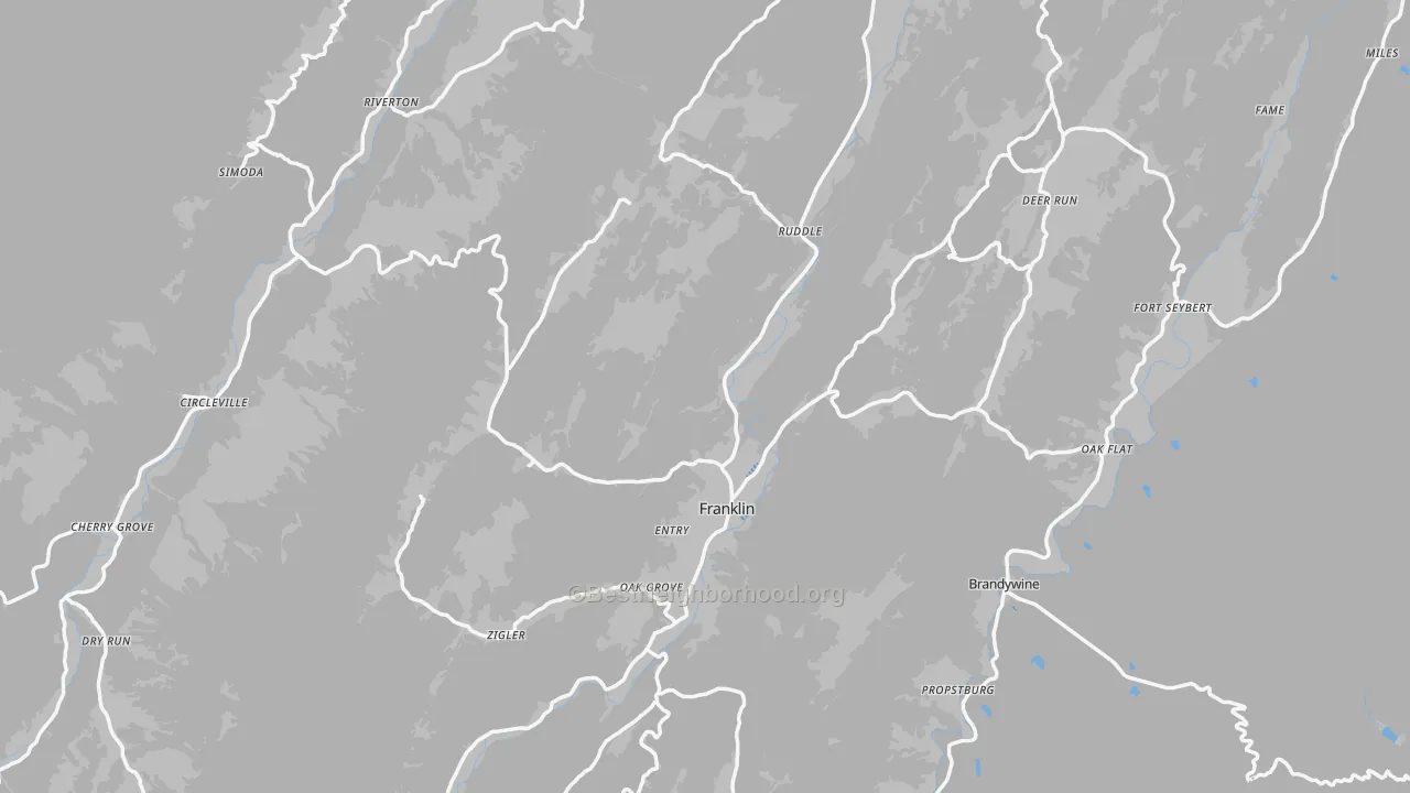 Transit Grade map of Pendleton County, WV