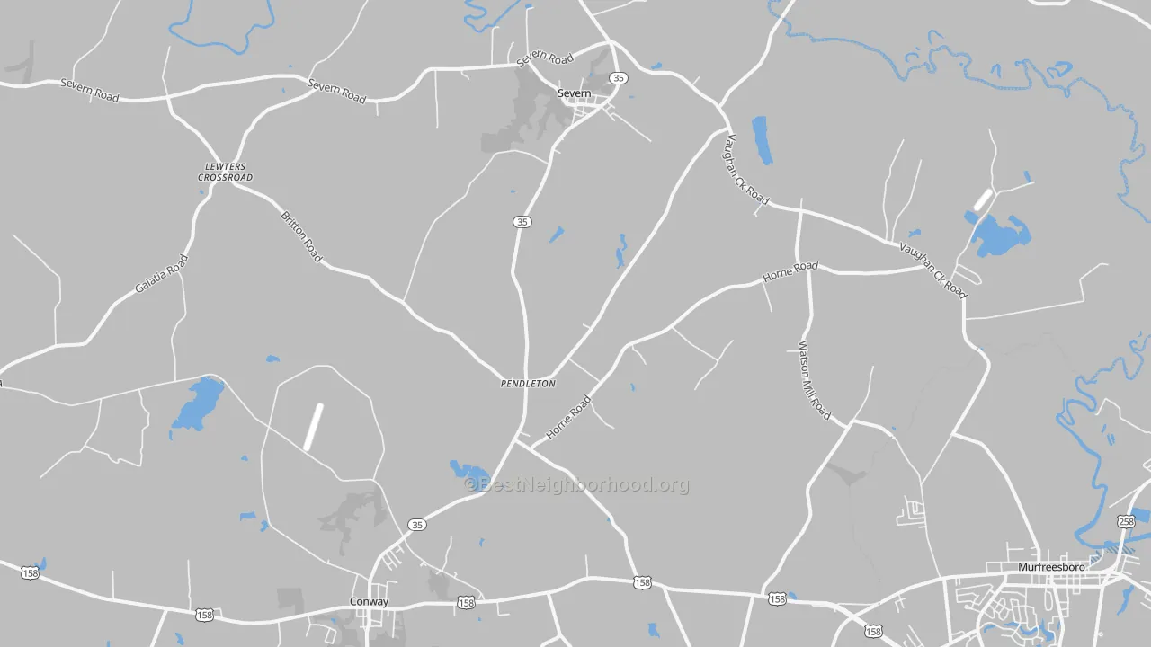Transit Grade map of Pendleton, NC