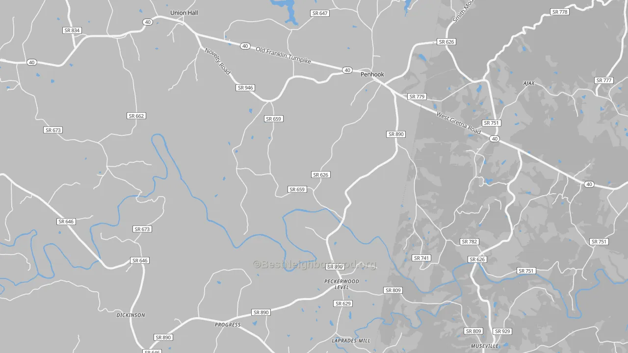 Transit Grade map of Penhook, VA