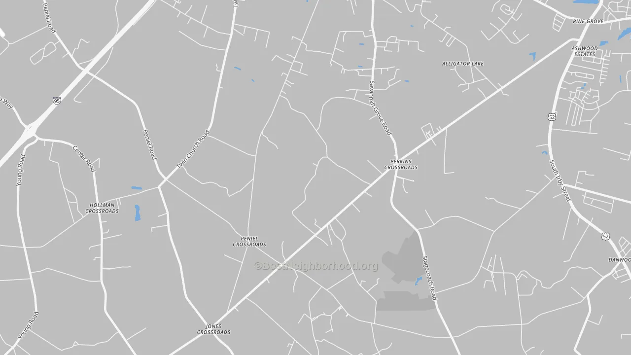 Transit Grade map of Peniel Crossroads, SC