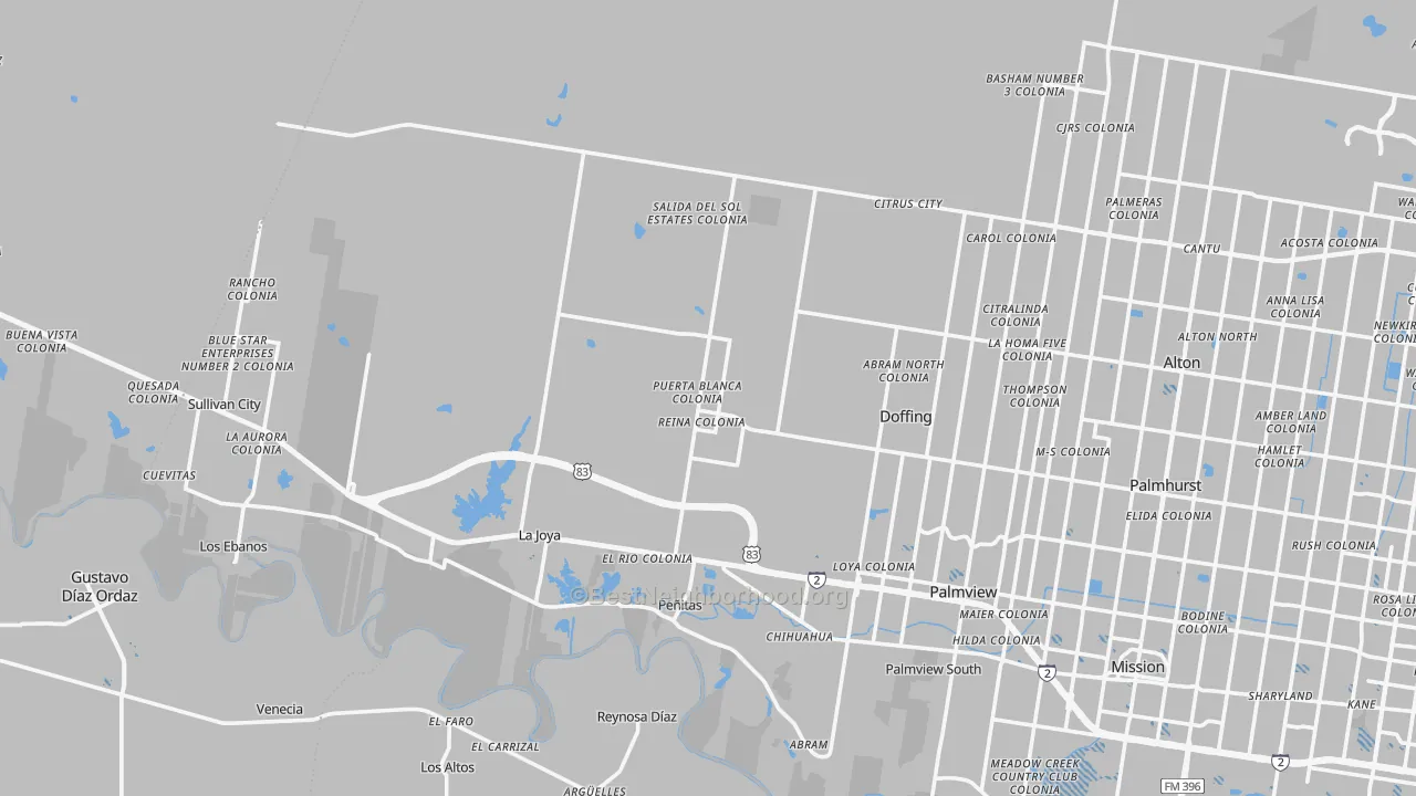 Transit Grade map of Penitas, TX