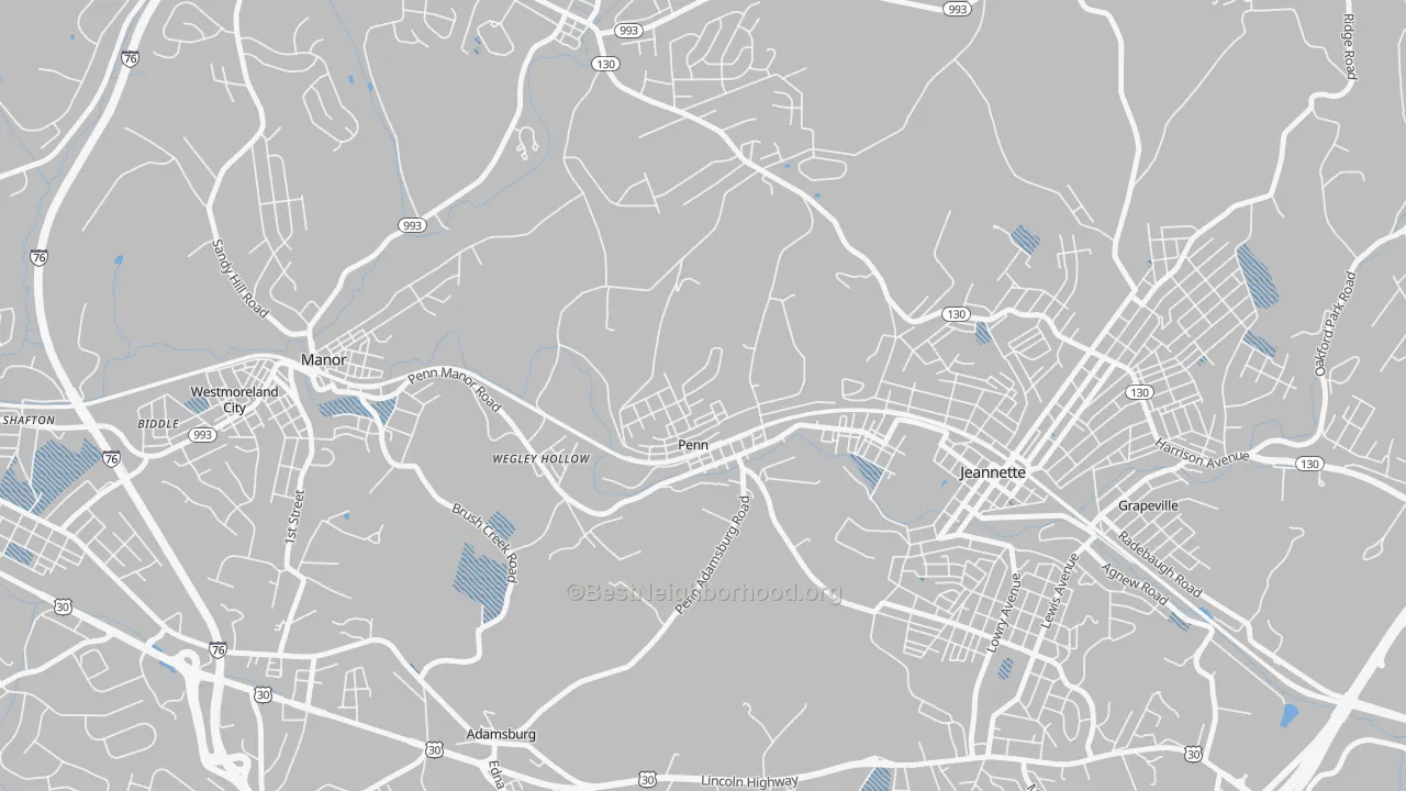 Transit Grade map of Penn, PA