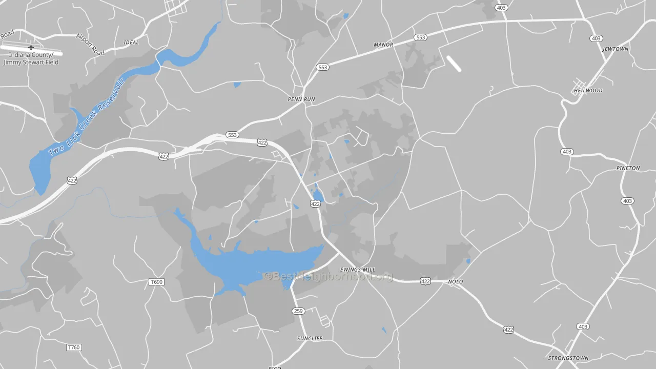Transit Grade map of Penn Run, PA