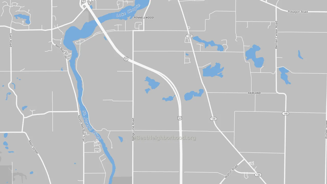 Transit Grade map of Pennellwood, MI