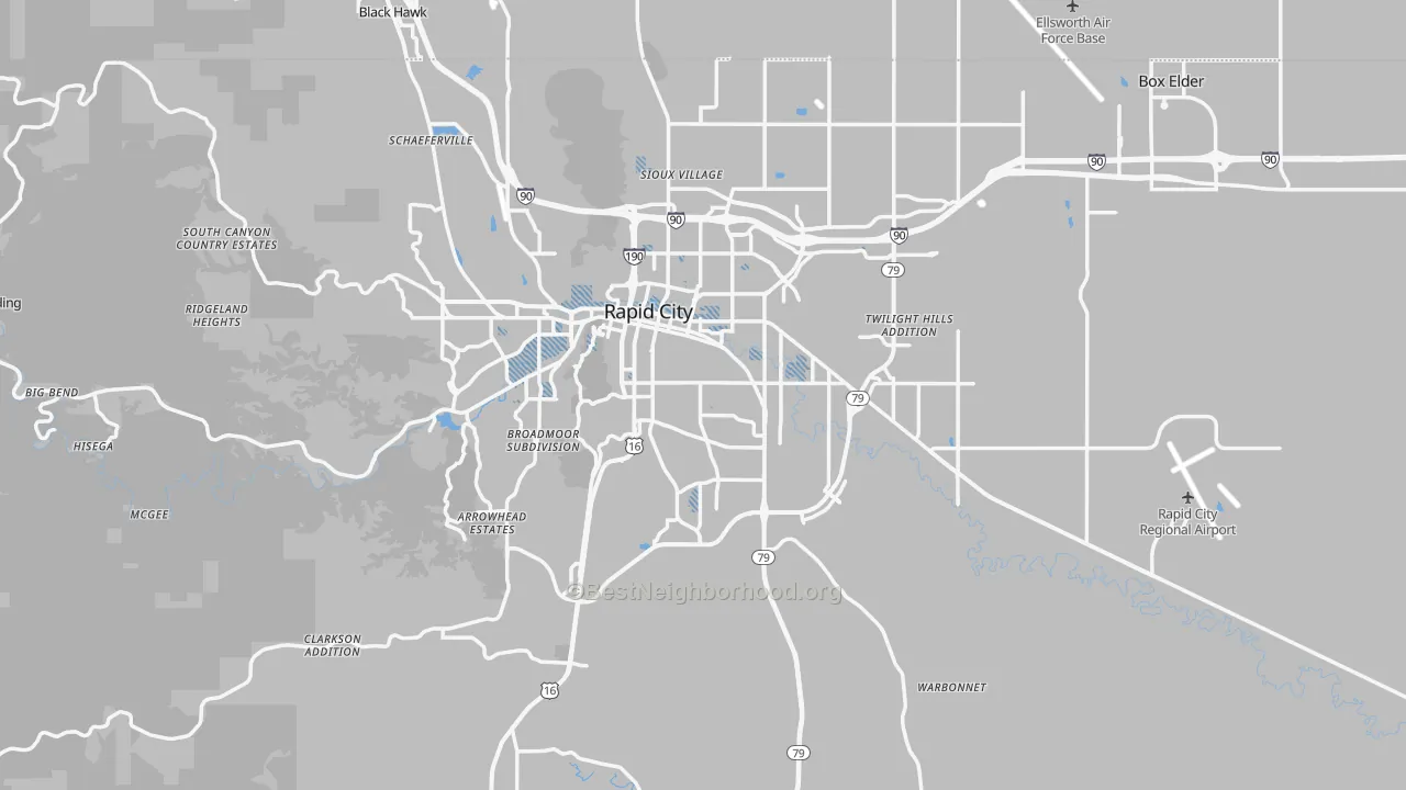 Transit Grade map of Pennington County, SD