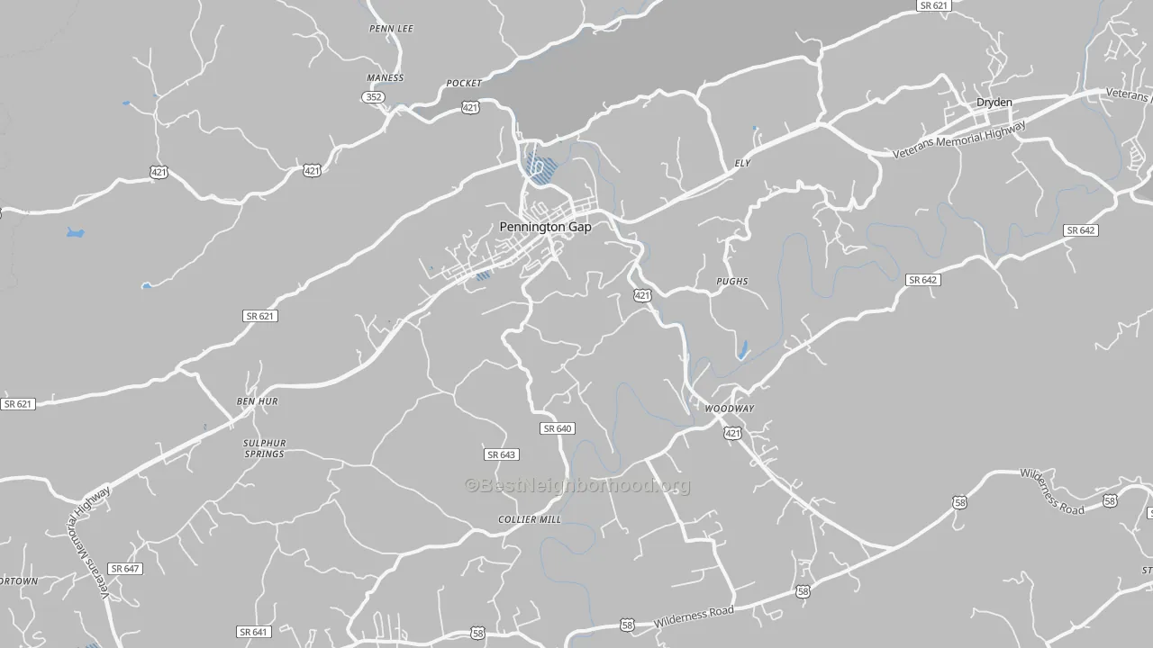 Transit Grade map of Pennington Gap, VA