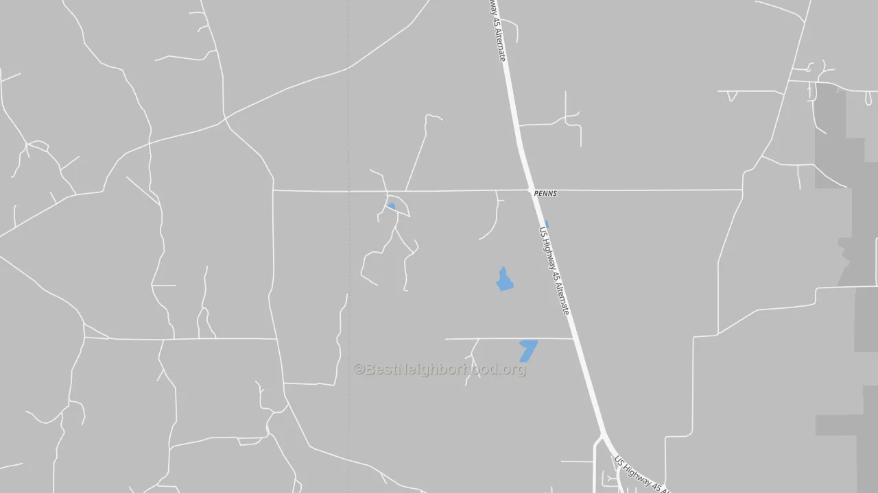 Transit Grade map of Penns, MS
