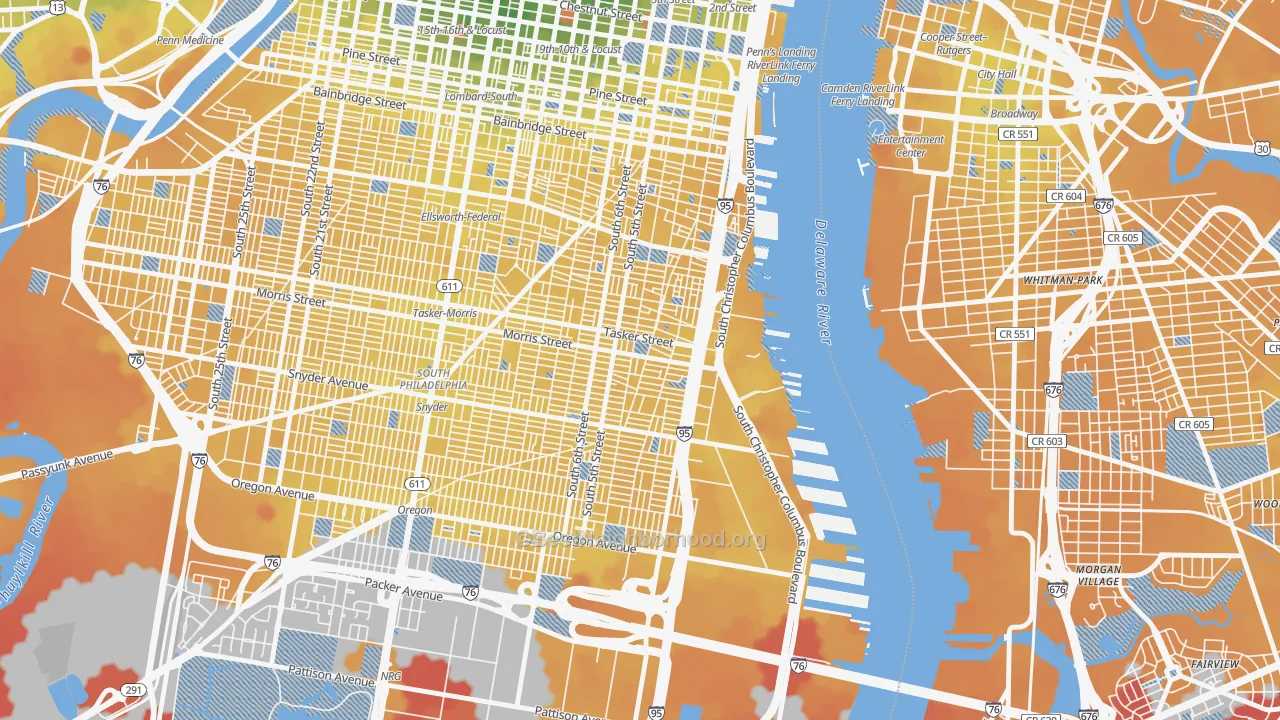 Transit Grade map of Pennsport-Whitman-Queen, Philadelphia, PA