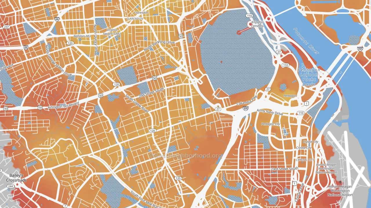 Transit Grade map of Penrose, Arlington, VA