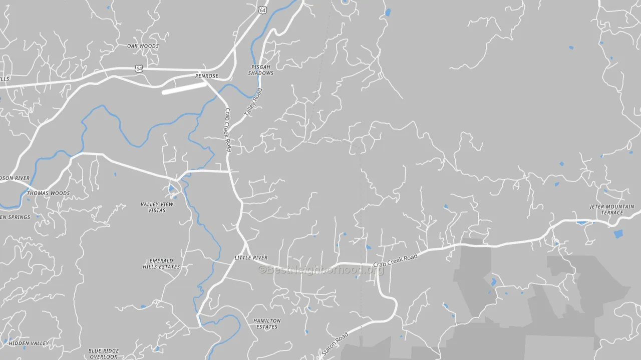 Transit Grade map of Penrose, NC