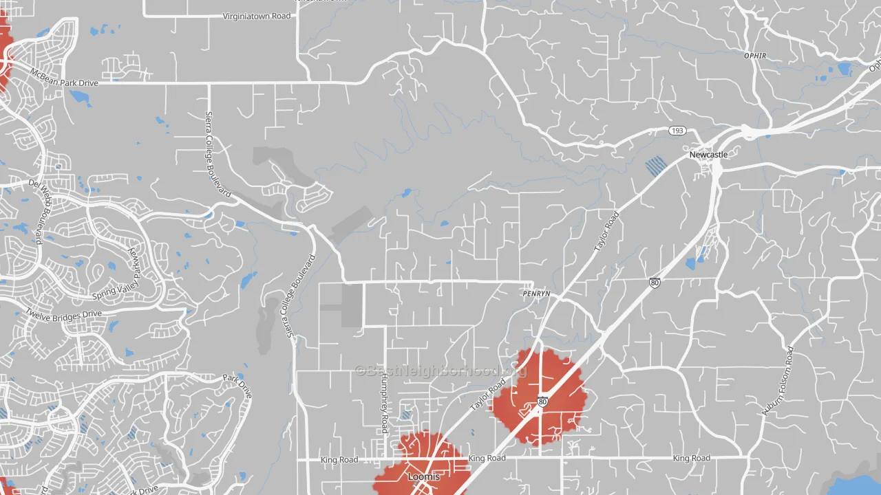 Transit Grade map of Penryn, CA