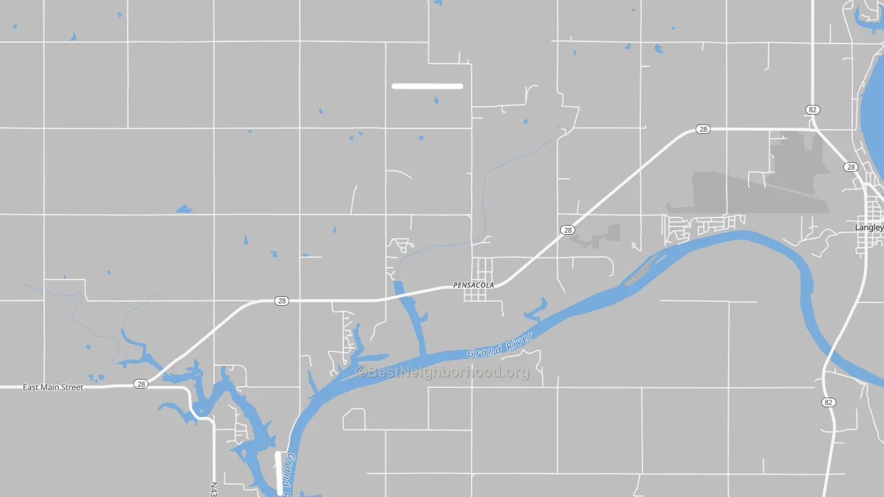 Transit Grade map of Pensacola, OK