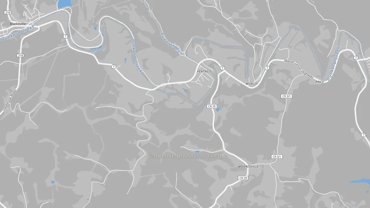 Transit Grade map of Pentress, WV