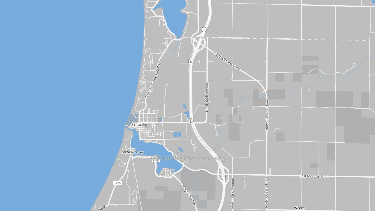 Transit Grade map of Pentwater, MI