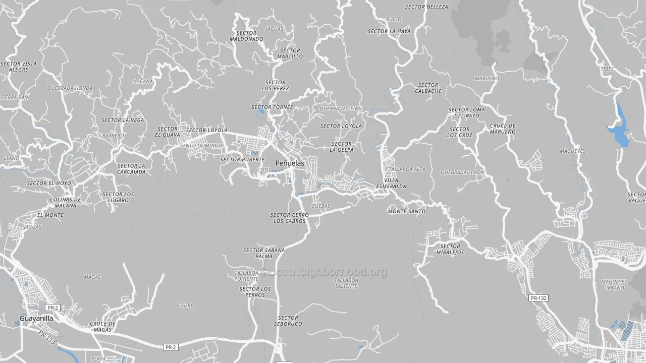 Transit Grade map of Penuelas, PR