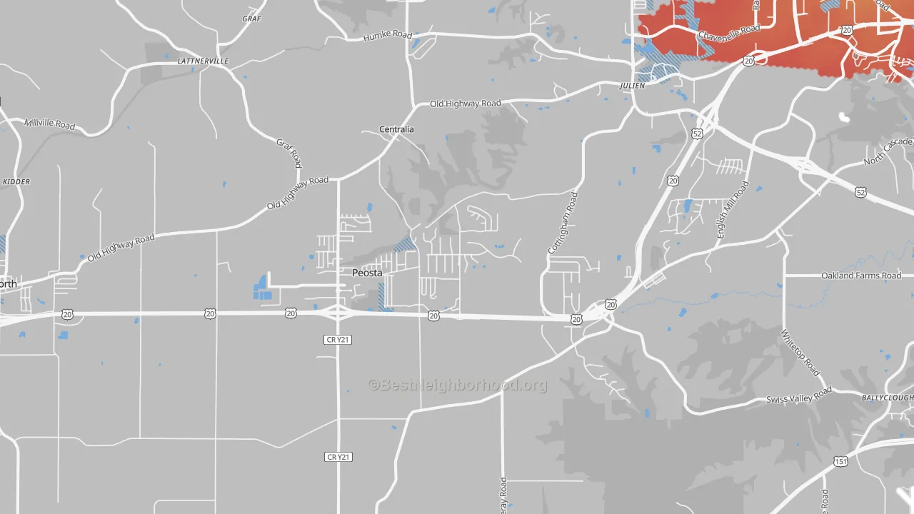 Transit Grade map of Peosta, IA