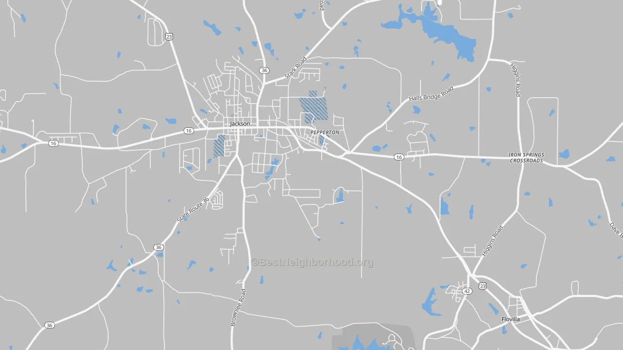 Transit Grade map of Pepperton, GA