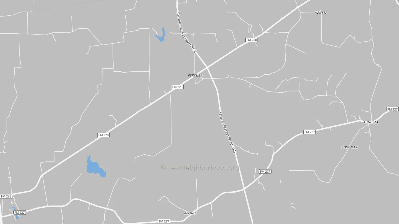 Transit Grade map of Percilla, TX