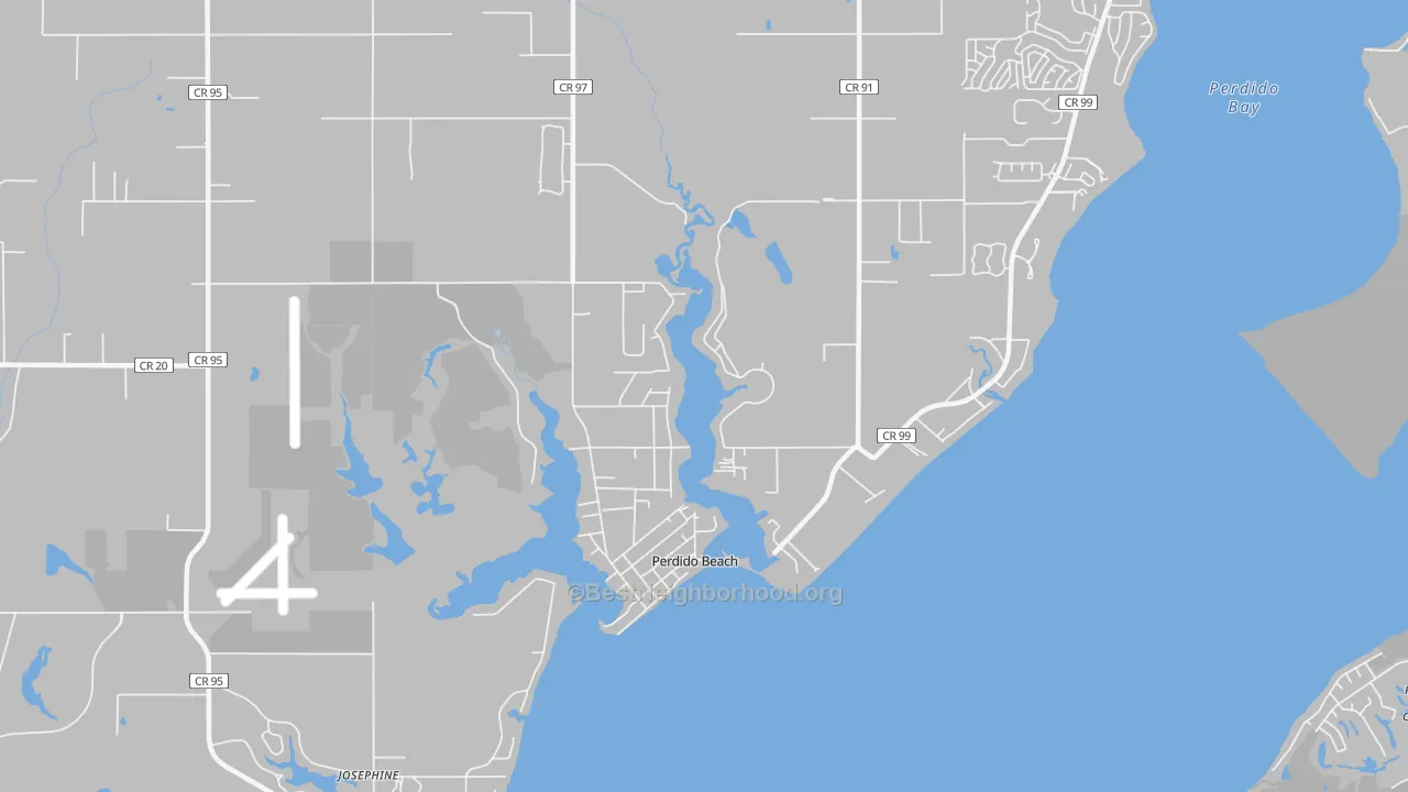 Transit Grade map of Perdido Beach, AL