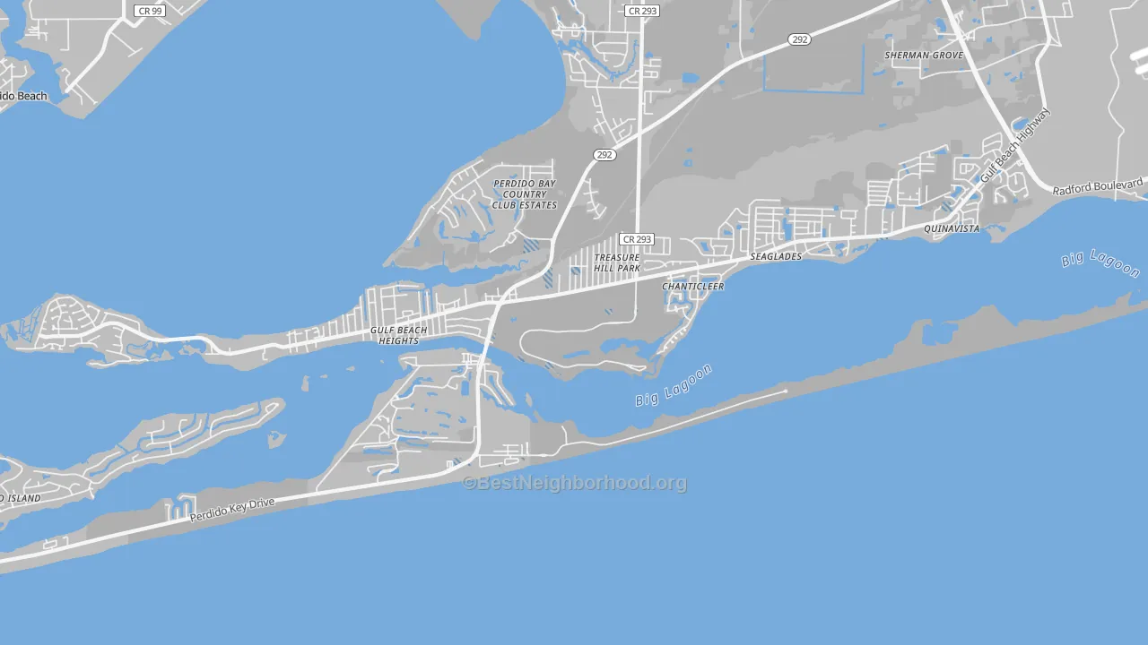 Transit Grade map of Perdido Key, FL