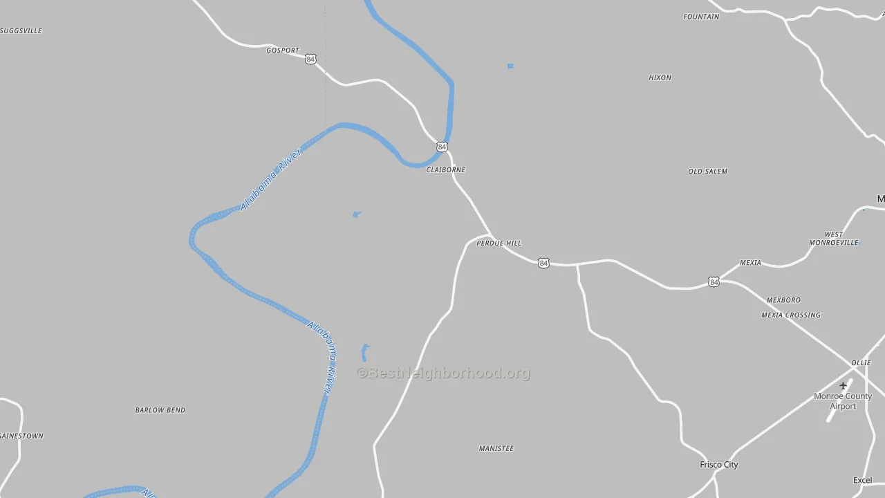 Transit Grade map of Perdue Hill, AL
