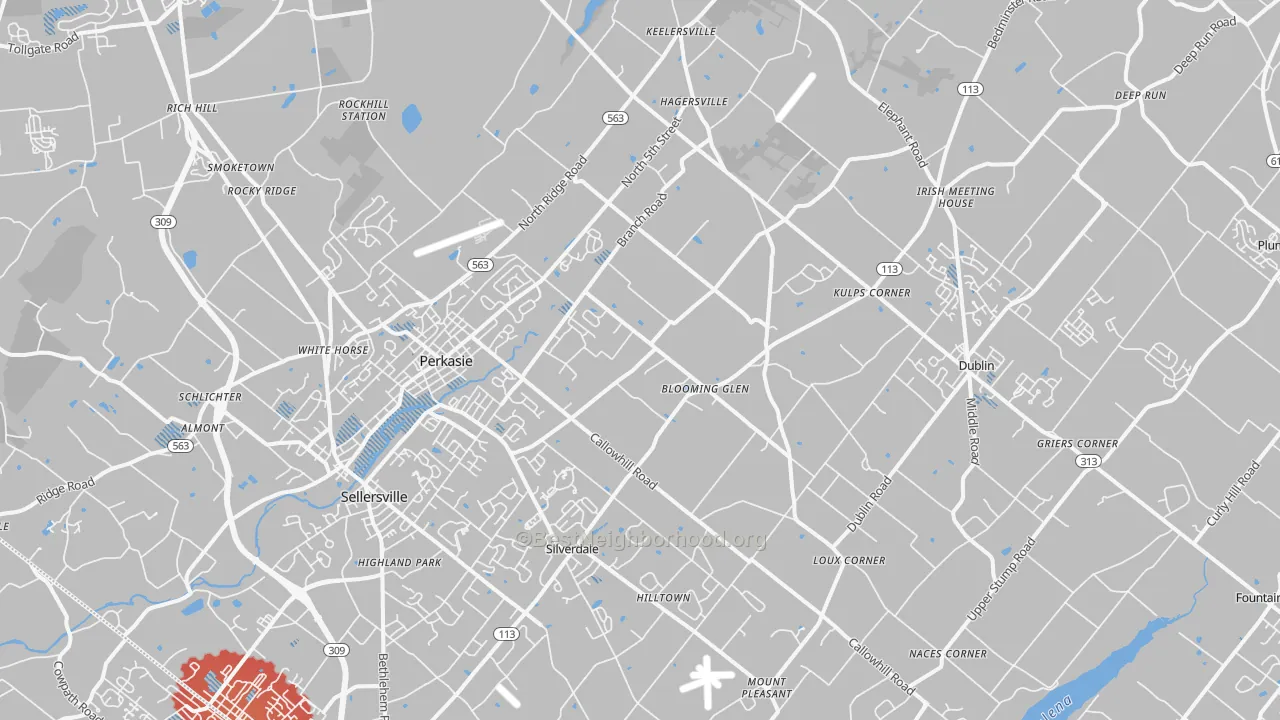 Transit Grade map of Perkasie, PA