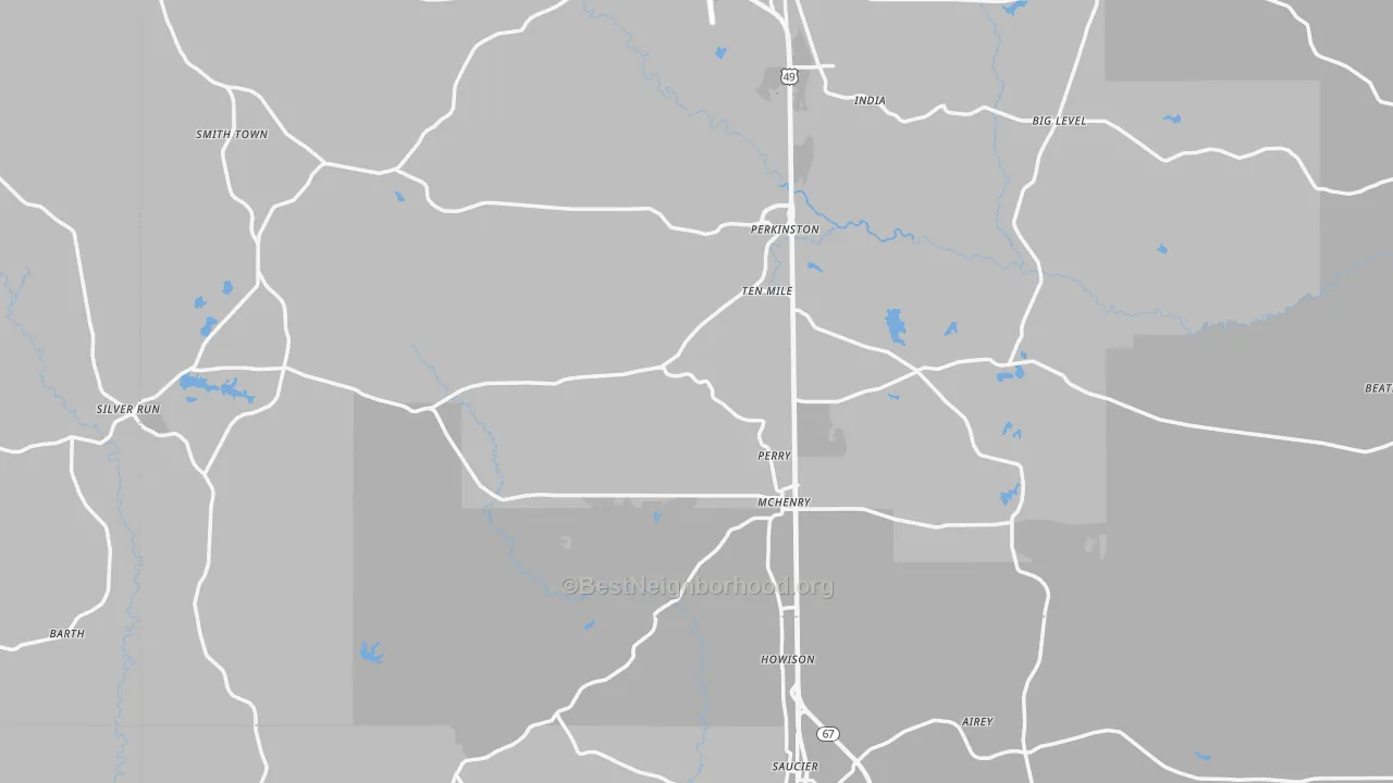 Transit Grade map of Perkinston, MS