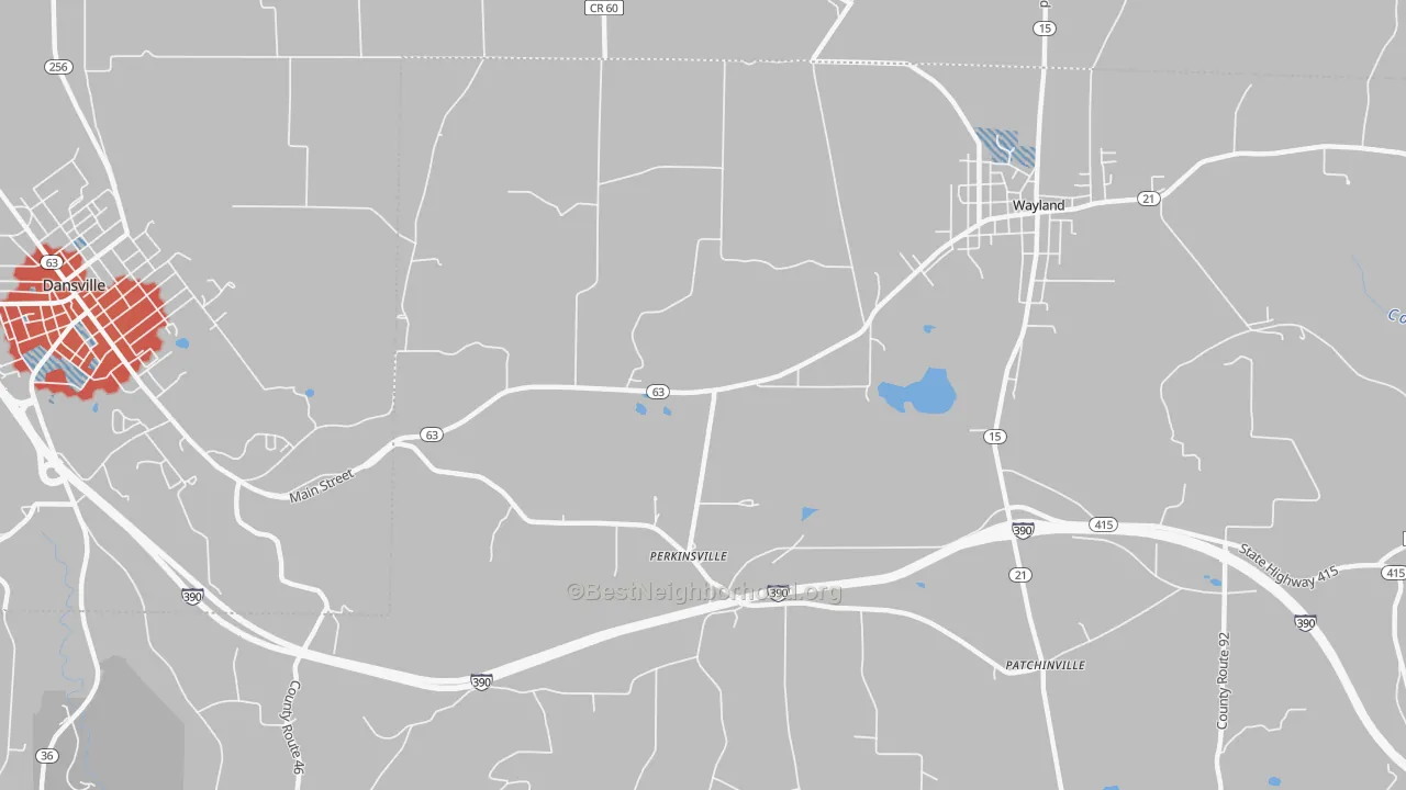Transit Grade map of Perkinsville, NY