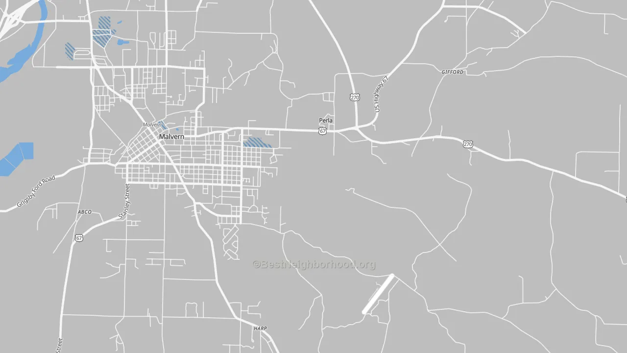 Transit Grade map of Perla, AR