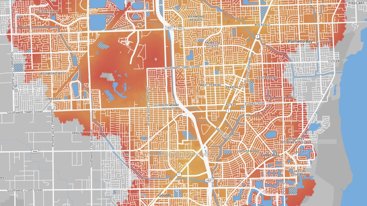 Transit Grade map of Perrine, FL
