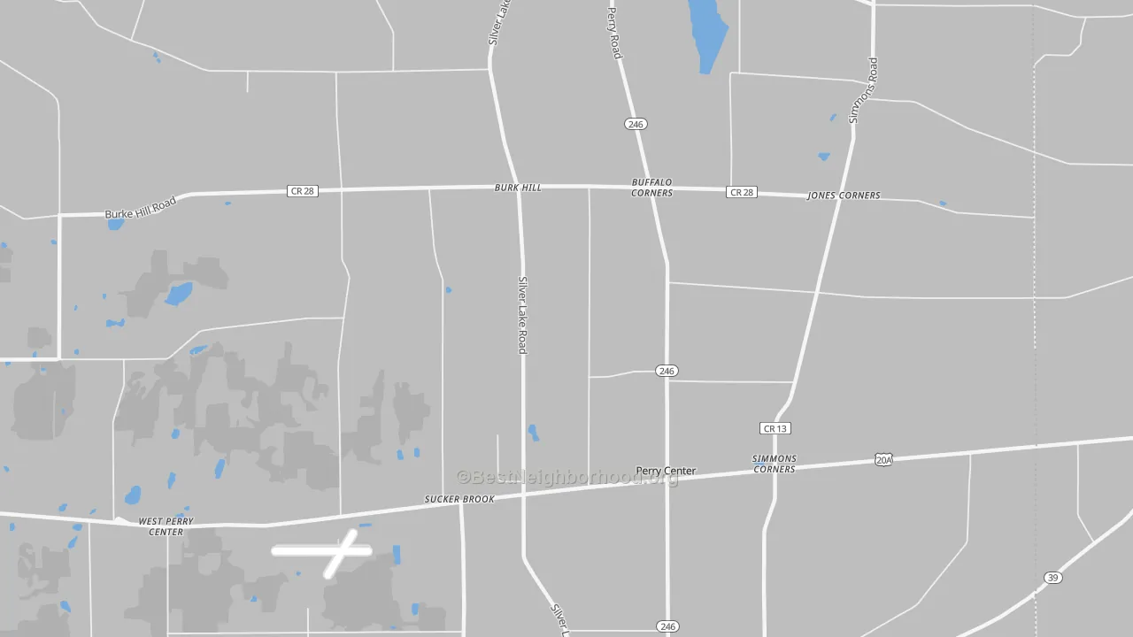 Transit Grade map of Perry Center, NY
