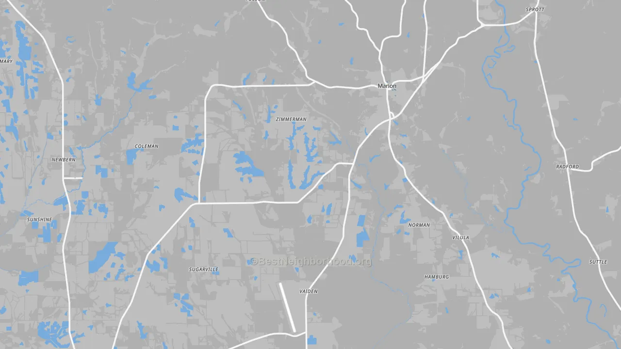 Transit Grade map of Perry County, AL