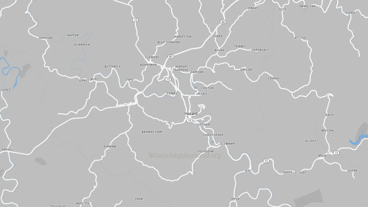 Transit Grade map of Perry County, KY