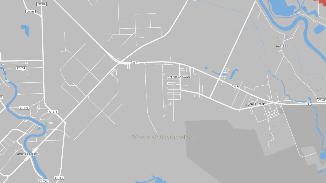 Transit Grade map of Perry Landing, TX