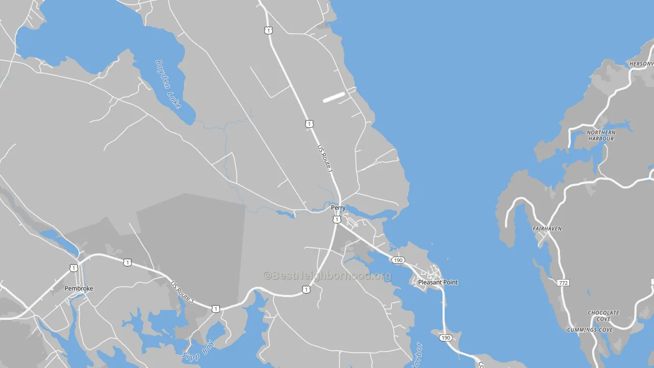 Transit Grade map of Perry, ME