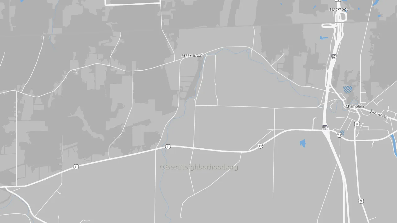 Transit Grade map of Perry Mills, NY