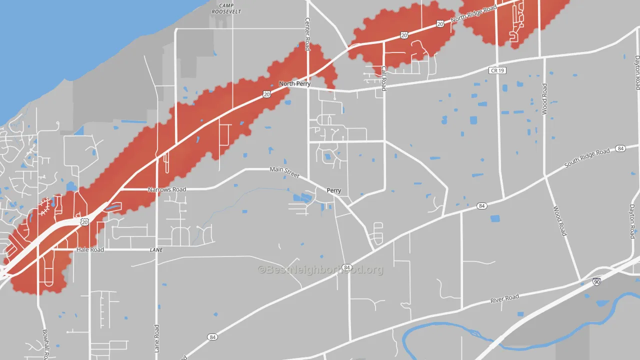 Transit Grade map of Perry, OH
