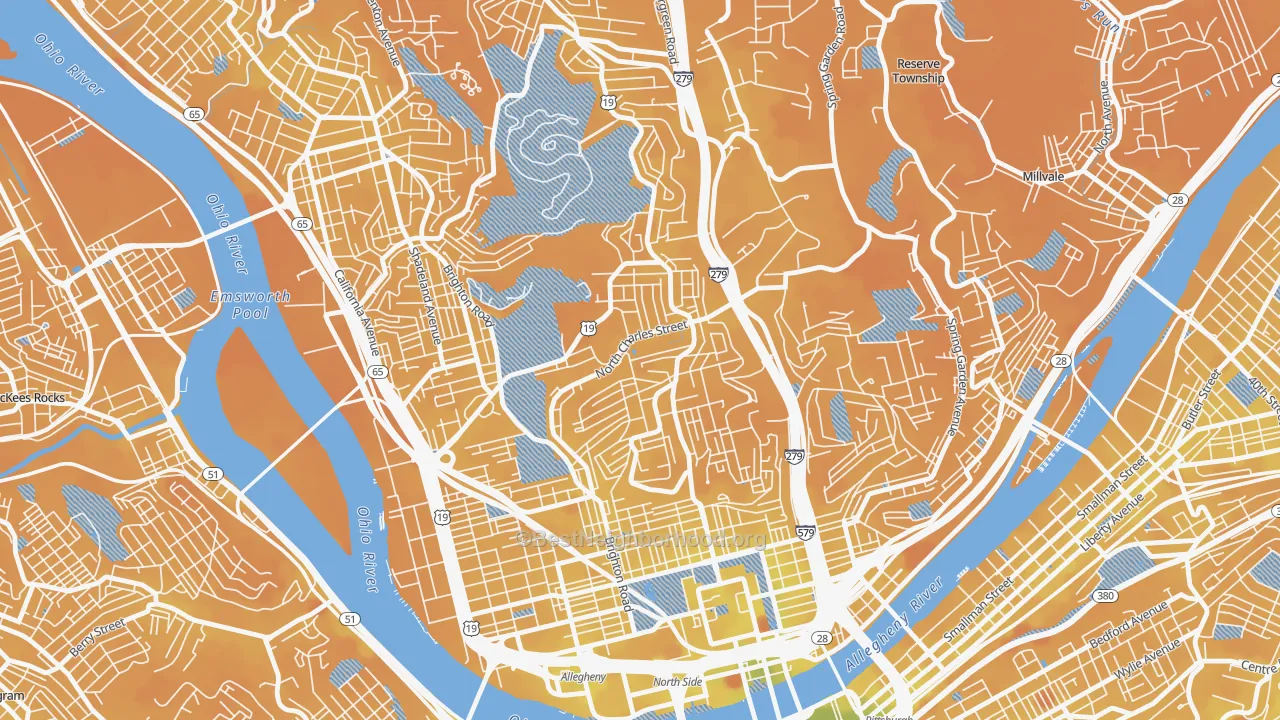 Transit Grade map of Perry South, Pittsburgh, PA