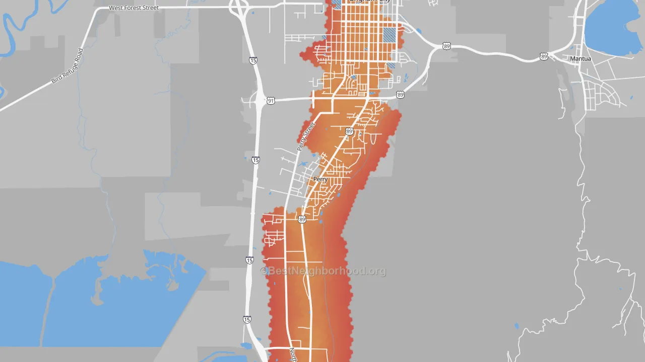 Transit Grade map of Perry, UT