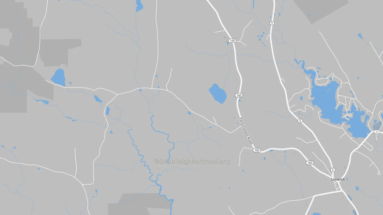 Transit Grade map of Perrys Corner, ME