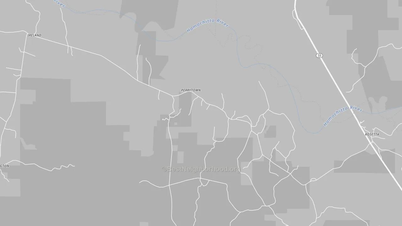 Transit Grade map of Perrytown, MS