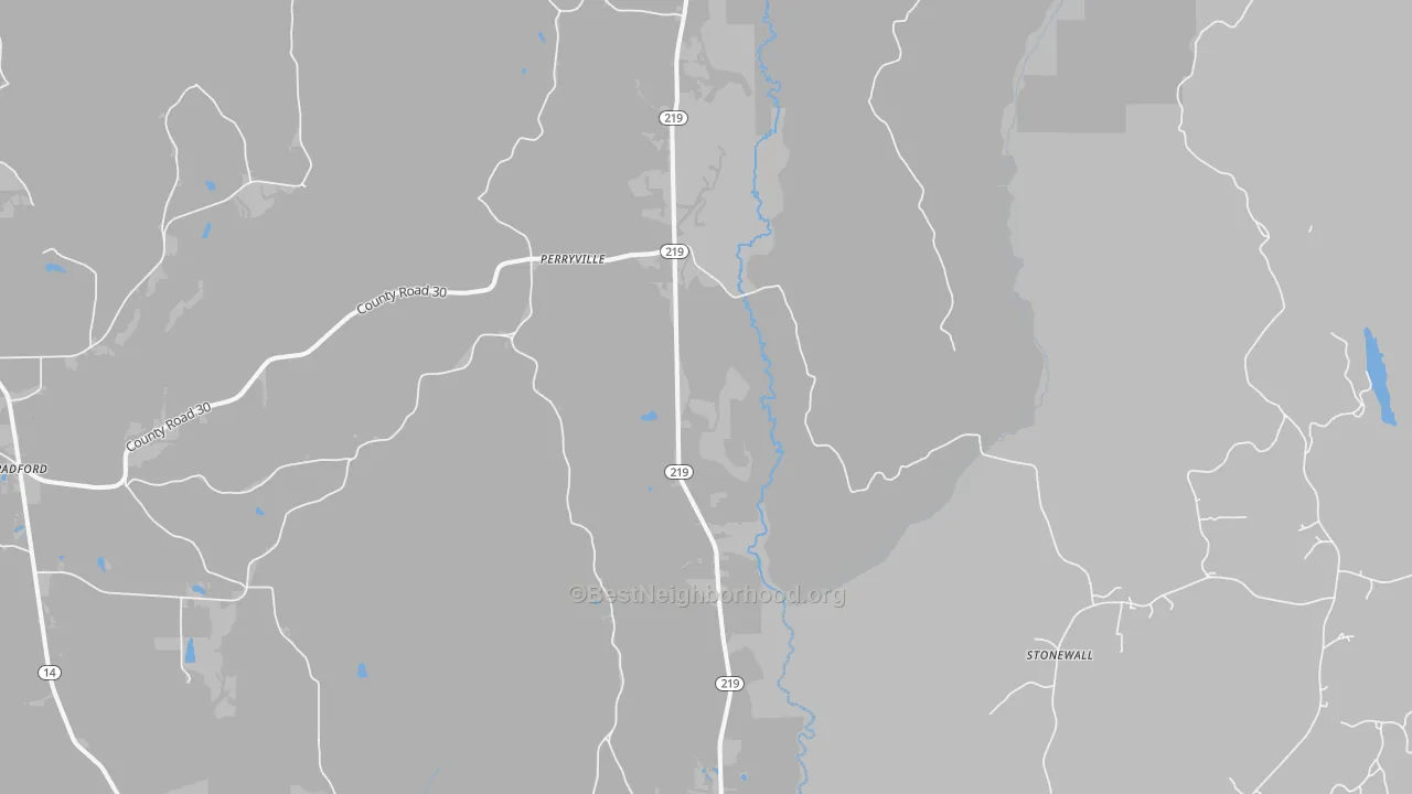 Transit Grade map of Perryville, AL